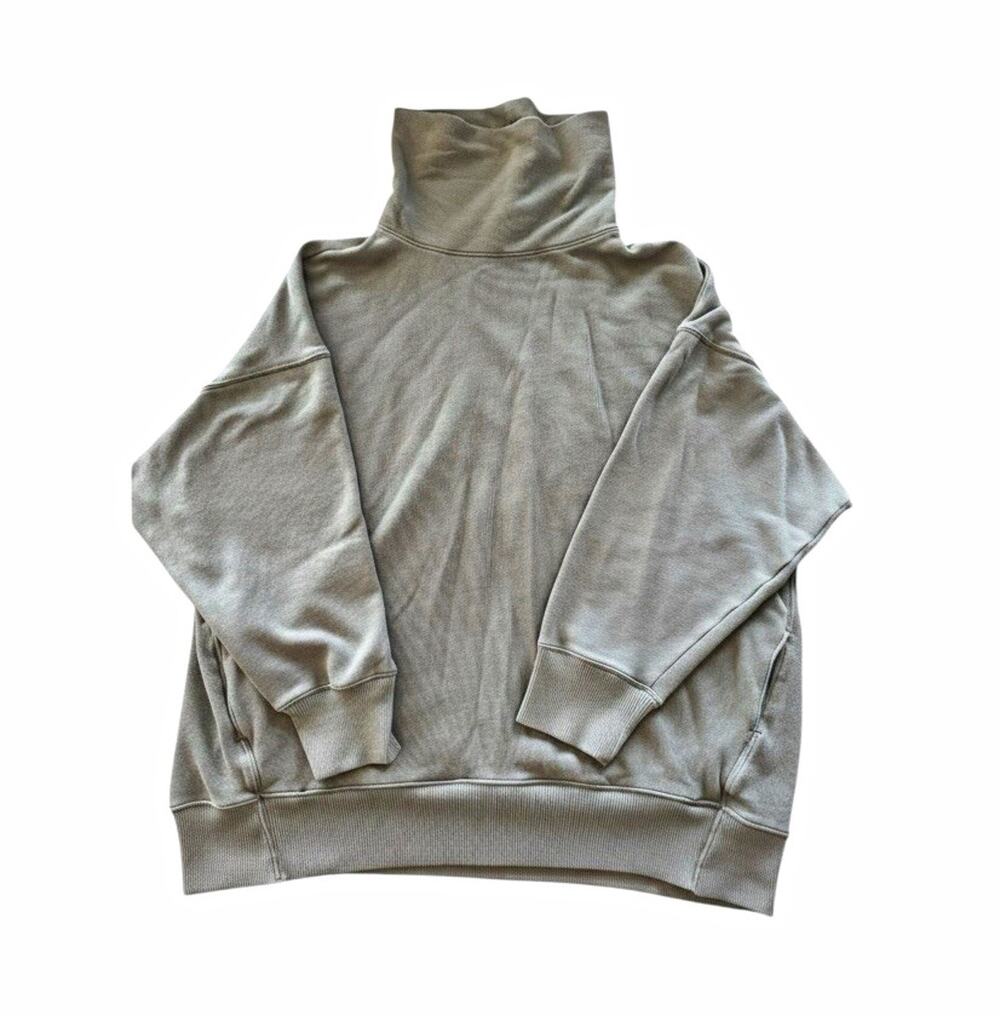 aerie Women’s Gray/green Solid Knit Turtleneck Long Sleeve Pullover Sweater XL